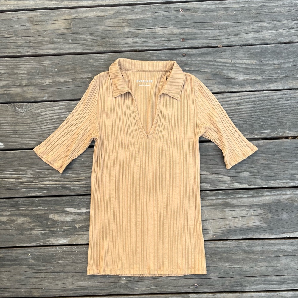 Everlane The Rib Soft Open Collar Polo M